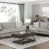 9627TAN Seating-Janne Collection 2pc Set: Sofa, Love