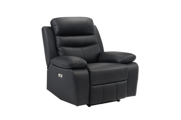 9628BLK-PW Seating-Hancock Collection 2pc Set: Sofa, Love (Power)