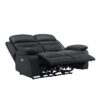 9628BLK-PW Seating-Hancock Collection 2pc Set: Sofa, Love (Power)
