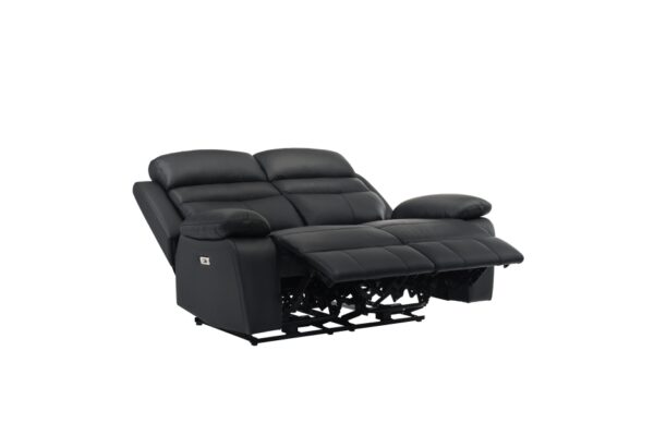 9628BLK-PW Seating-Hancock Collection 2pc Set: Sofa, Love (Power)