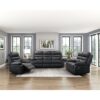 9628BLK-3 Double Reclining Sofa