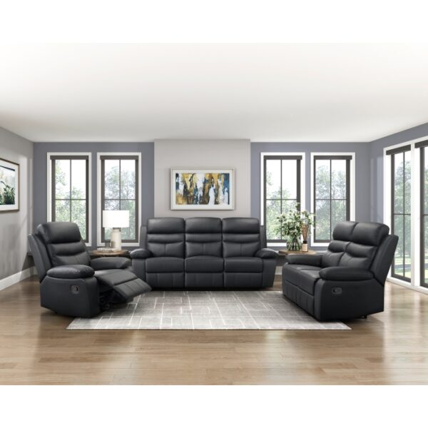 9628BLK-3 Double Reclining Sofa