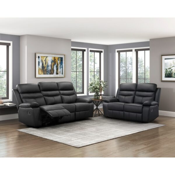 9628BLK-3 Double Reclining Sofa