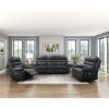 9628BLK-3PW Power Double Reclining Sofa