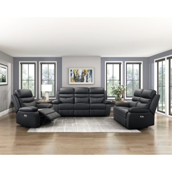 9628BLK-3PW Power Double Reclining Sofa