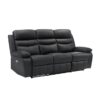 9628BLK-PW Seating-Hancock Collection 2pc Set: Sofa, Love (Power)