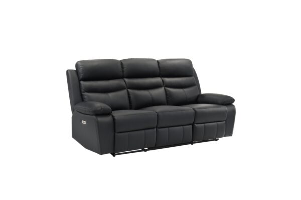 9628BLK-PW Seating-Hancock Collection 2pc Set: Sofa, Love (Power)