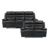 9628BLK Seating-Hancock Collection 2pc Set: Sofa, Love