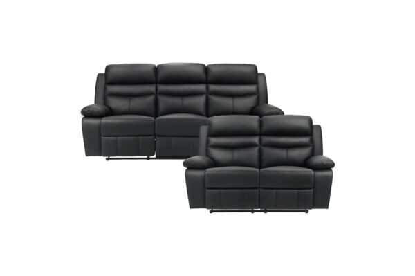 9628BLK Seating-Hancock Collection 2pc Set: Sofa, Love