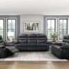 9628BLK Seating-Hancock Collection 2pc Set: Sofa, Love