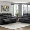 9628BLK Seating-Hancock Collection 2pc Set: Sofa, Love