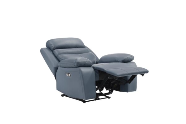 9628BUE-PW Seating-Hancock Collection 2pc Set: Sofa, Love (Power)