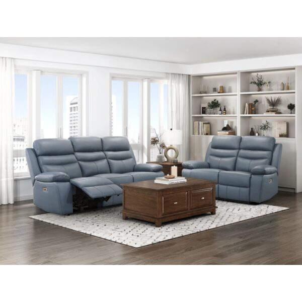 9628BUE-3PW Power Double Reclining Sofa
