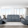 9628BUE Seating-Hancock Collection 2pc Set: Sofa, Love