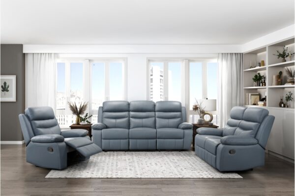 9628BUE Seating-Hancock Collection 2pc Set: Sofa, Love