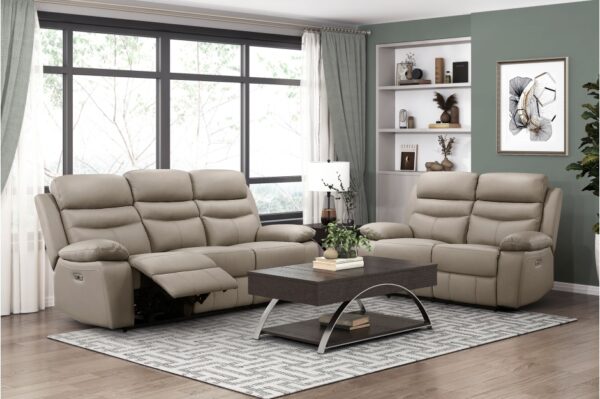 9628LTE-PW Seating-Hancock Collection 2pc Set: Sofa, Love (Power)