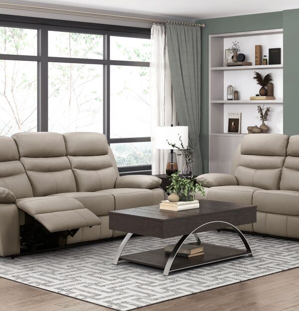 9628LTE-PW Seating-Hancock Collection 2pc Set: Sofa, Love (Power)