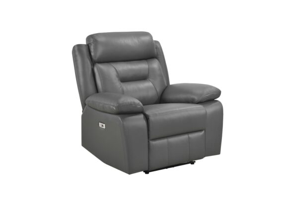 9629DGY-PW Seating-Laconia Collection 2pc Set: Sofa, Love (Power)