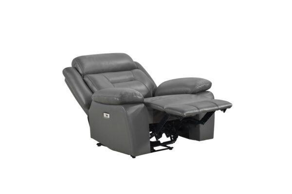 9629DGY-PW Seating-Laconia Collection 2pc Set: Sofa, Love (Power)