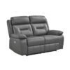 9629DGY-PW Seating-Laconia Collection 2pc Set: Sofa, Love (Power)