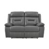 9629DGY-PW Seating-Laconia Collection 2pc Set: Sofa, Love (Power)