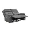 9629DGY-PW Seating-Laconia Collection 2pc Set: Sofa, Love (Power)