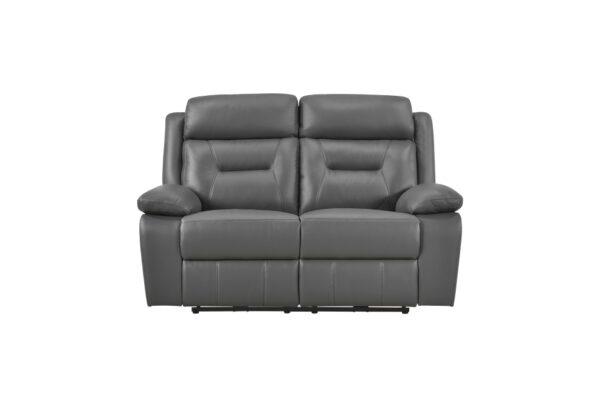 9629DGY-PW Seating-Laconia Collection 2pc Set: Sofa, Love (Power)