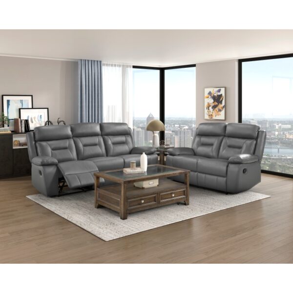 9629DGY-3 Double Reclining Sofa