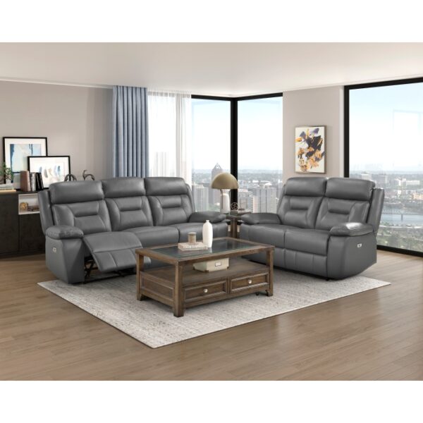 9629DGY-3PW Power Double Reclining Sofa