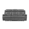 9629DGY-PW Seating-Laconia Collection 2pc Set: Sofa, Love (Power)