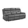 9629DGY-PW Seating-Laconia Collection 2pc Set: Sofa, Love (Power)