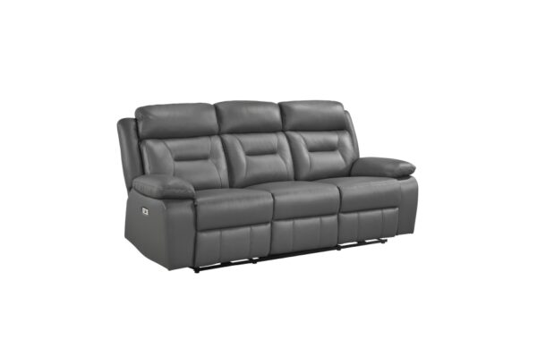9629DGY-PW Seating-Laconia Collection 2pc Set: Sofa, Love (Power)