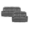 9629DGY-PW Seating-Laconia Collection 2pc Set: Sofa, Love (Power)