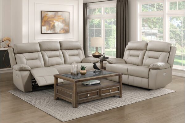 9629LTE-PW Seating-Laconia Collection 2pc Set: Sofa, Love (Power)