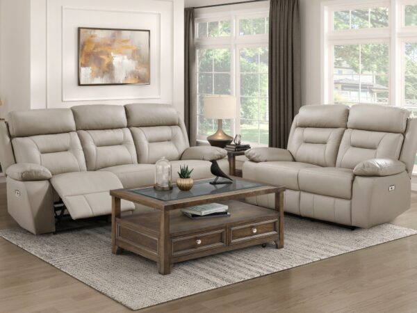 9629LTE-PW Seating-Laconia Collection 2pc Set: Sofa, Love (Power)