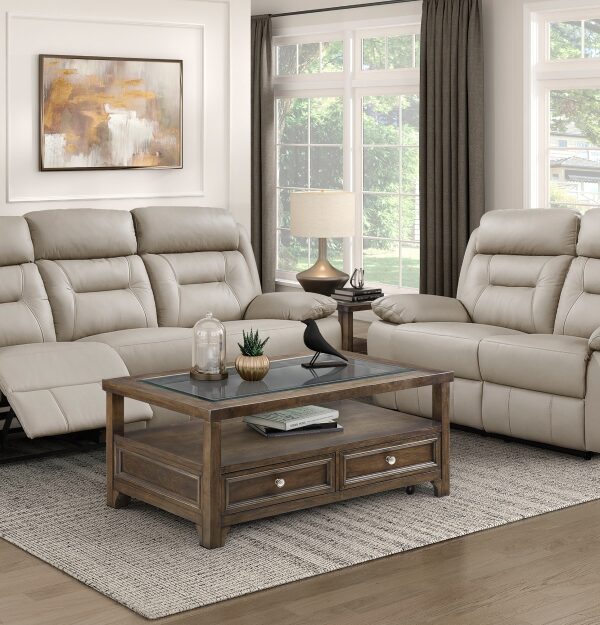 9629LTE-PW Seating-Laconia Collection 2pc Set: Sofa, Love (Power)