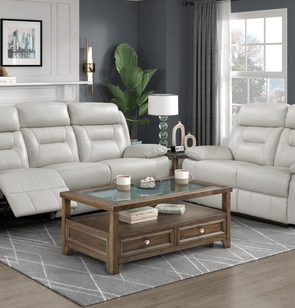 9629SVE-PW Seating-Laconia Collection 2pc Set: Sofa, Love (Power)