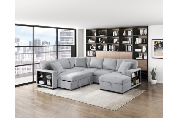 9630GY Seating-Pompano Collection Sectional with Left Chaise, ...