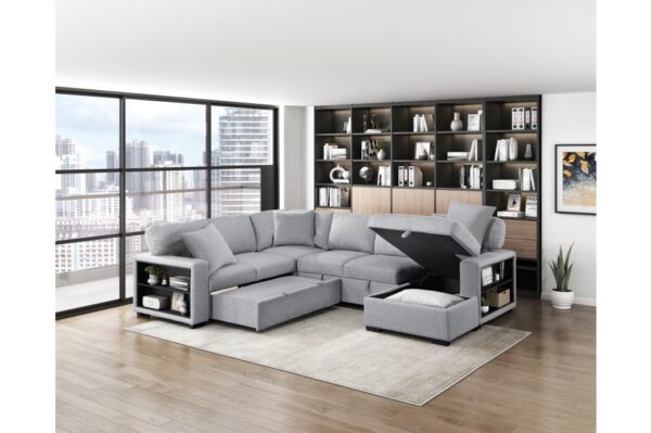 9630GY Seating-Pompano Collection Sectional with Left Chaise, ...