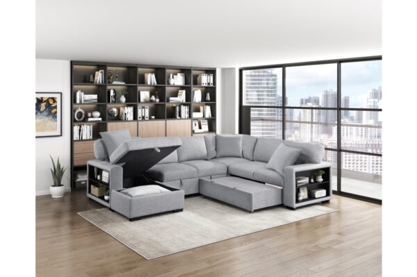9630GY Seating-Pompano Collection Sectional with Left Chaise, ...