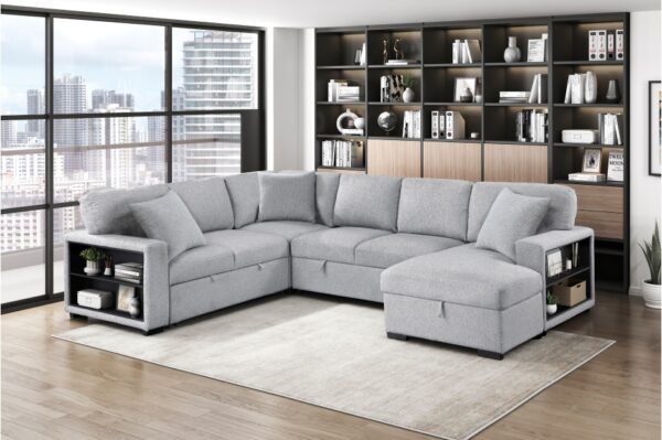 9630GY Seating-Pompano Collection Sectional with Left Chaise, ...
