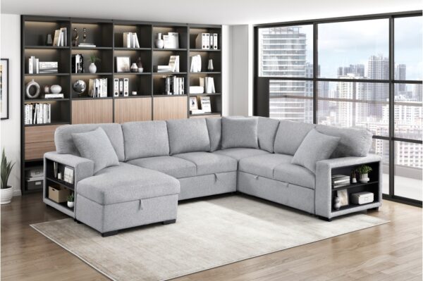 9630GY Seating-Pompano Collection Sectional with Left Chaise, ...