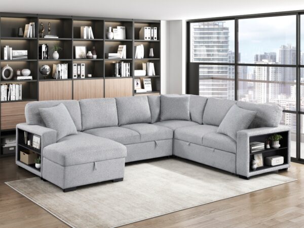 9630GY Seating-Pompano Collection Sectional with Left Chaise, ...