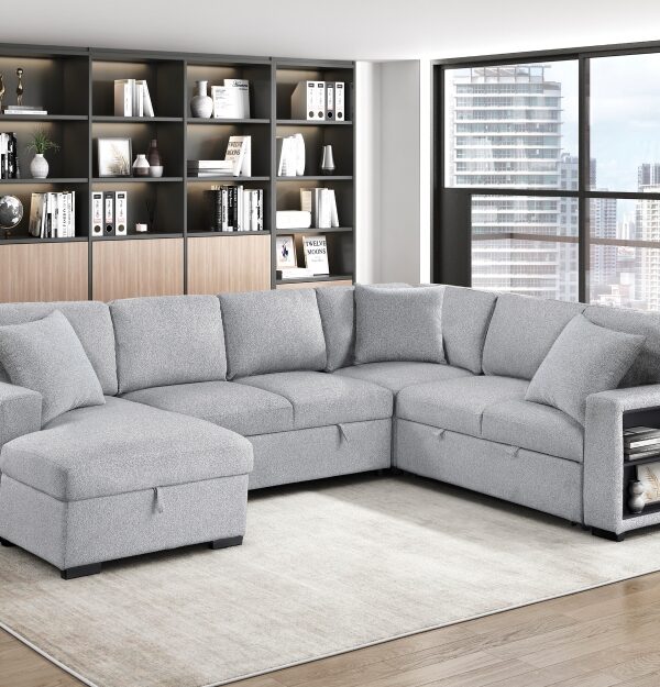 9630GY Seating-Pompano Collection Sectional with Left Chaise, ...