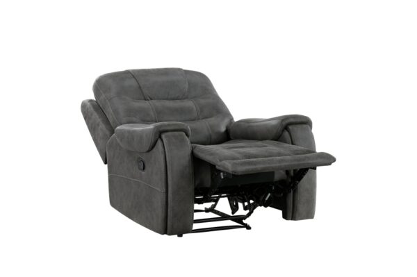 9634DGY Seating-Oberon Collection 2pc Set: Sofa, Love