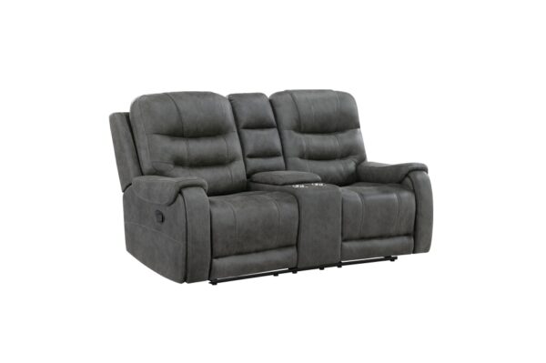 9634DGY Seating-Oberon Collection 2pc Set: Sofa, Love