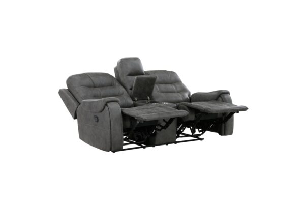 9634DGY Seating-Oberon Collection 2pc Set: Sofa, Love