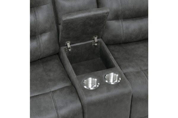 9634DGY Seating-Oberon Collection 2pc Set: Sofa, Love
