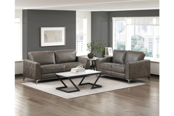 9637BRG Seating-Cazon Collection 2pc Set: Sofa, Love