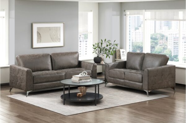 9637BRG Seating-Cazon Collection 2pc Set: Sofa, Love